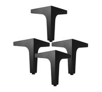 LIQNGWNG Pieds de support de meubles, pieds triangulaires, 4 pieds d'armoire, pieds de table basse, pieds décoratifs modernes, noir/or/argent, pieds de canapé d'intérieur, faciles à installer, noir/15