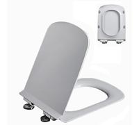 LIQONWAG 04C, Abattant Wc Carré En Urée-Formaldéhyde À Fermeture Lente Avec Charnière Métallique Réglable À 360°, Démontage Rapide En Un Clic, Facile À Installer Et À Nettoyer, Couvercle Et Siège À Fe
