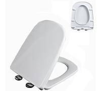 LIQONWAG 04C, Abattant Wc Carré En Urée-Formaldéhyde À Fermeture Lente Avec Charnière Métallique Réglable À 360°, Démontage Rapide En Un Clic, Facile À Installer Et À Nettoyer, Couvercle Et Siège À Fe