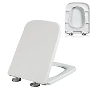 LIQONWAG 04C, Abattant Wc Carré En Urée-Formaldéhyde À Fermeture Lente Avec Charnière Métallique Réglable À 360°, Démontage Rapide En Un Clic, Facile À Installer Et À Nettoyer, Couvercle Et Siège À Fe