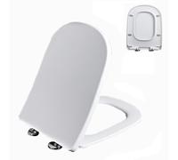 LIQONWAG 04C, Abattant Wc Carré En Urée-Formaldéhyde À Fermeture Lente Avec Charnière Métallique Réglable À 360°, Démontage Rapide En Un Clic, Facile À Installer Et À Nettoyer, Couvercle Et Siège À Fe