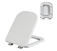 LIQONWAG 04C, Abattant Wc Carré En Urée-Formaldéhyde À Fermeture Lente Avec Charnière Métallique Réglable À 360°, Démontage Rapide En Un Clic, Facile À Installer Et À Nettoyer, Couvercle Et Siège À Fe