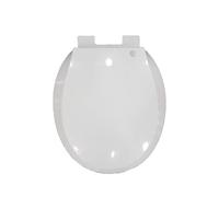 LIQONWAG Abattant de Toilette Commercial Ouvert Avec Couvercle, Rond, Fermeture En Douceur, Plastique, Dégagement Rapide, Blanc
