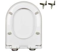 LIQONWAG Abattant Wc À Fermeture Douce Avec Dégagement Rapide En Un Clic Pour Un Nettoyage Facile, Forme D/U, Couvercle de Siège de Toilette À Fermeture Lente Avec Charnière Réglable À 360°, Couvercle