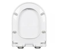 LIQONWAG Abattant Wc À Fermeture Douce, Charnières Réglables En Acier Inoxydable, Couvercle Épais En Forme de D/U Pour Un Nettoyage Facile Et Une Fixation Supérieure Simple - Couvercle Wc Blanc, Pp/35