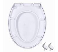 LIQONWAG Abattant Wc À Fermeture Douce, Silencieux Et Sans Claquement, Couvercle En Forme de O, Avec Charnières Réglables Et Dégagement Rapide Pour Un Nettoyage Facile, Quatre Pare-Chocs Ne Se Desserr