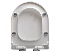 LIQONWAG Abattant Wc Blanc À Ouverture Rapide En Un Clic, Facile À Installer Et À Nettoyer, Fermeture En Douceur, Couvercle de Wc En Forme de V/D/U Avec Charnières Réglables À 360°, Pp/44 * 35Cm