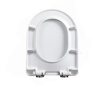 LIQONWAG Abattant Wc Blanc En Forme de D, Fermeture En Douceur, Fixation Par Le Haut, Démontage Rapide Pour Un Nettoyage Facile, Abattant Wc En Forme de D, Matériaux En Polypropylène/02R