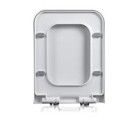 LIQONWAG Abattant Wc Carré Blanc 47 X 36 Cm, Fermeture Douce, Fermeture Lente, Charnières Réglables, Démontage Rapide En Un Clic, Installation Et Nettoyage Faciles.