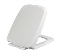 LIQONWAG Abattant Wc Carré, Blanc, Fermeture Douce Et Rapide, Matériau Pp, Siège Fixe Supérieur 36 X 45 Cm