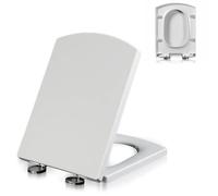 LIQONWAG Abattant Wc Carré, Couvercle de Siège de Toilette, Façade Fermée Avec Couvercle, Couvercle Et Siège de Toilette À Fermeture Silencieuse, Charnière Métallique Réglable À 360°, Démontage Rapide