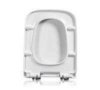 LIQONWAG Abattant Wc D'Angle Carré, 45 X 35,5 Cm, En Polypropylène Épais, Universel, Avec Charnières À Démontage Rapide En Un Clic Pour Une Installation Et Un Nettoyage Faciles, Blanc, Largeur 35,5 Cm