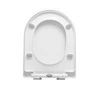 LIQONWAG Abattant Wc En Forme de D À Fermeture Douce, Blanc, Couvercle En Pp, Installation Simple Avec Fixation Supérieure Et Charnières Réglables, Abattants Wc À Dégagement Rapide Et Nettoyage Facile