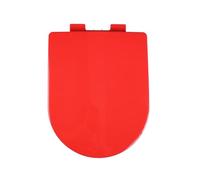 LIQONWAG Abattant Wc En Forme de D À Fermeture Douce, Coloré, Fixation Facile Par Le Haut, Dégagement Rapide Par Un Seul Bouton Pour Le Nettoyage, Siège En Plastique Épais, 360 X 445 Mm/Red