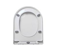 LIQONWAG Abattant Wc En Forme de D, Fermeture Douce, Blanc, À Dégagement Rapide, Fermeture Lente, Siège de Toilettengé En Forme de D Pour Salle Den/36 * 45Cm
