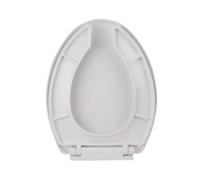 LIQONWAG Abattant Wc En Plastique, Ouvert À L'Avant, Avec Couvercle, Fermeture En Douceur, Blanc,Ngé, Charnières À Dégagement Rapide, 36 X 46 Cm