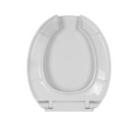 LIQONWAG Abattant Wc Rond En Plastique, Ouverture Frontale Avec Couvercle, Fermeture En Douceur, Blanc, Rond, Charnières À Dégagement Rapide, 35,5 X 40 Cm