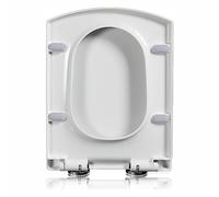 LIQONWAG Abattants de Toilettes Multifonctions, Fermeture Silencieuse, Matériau Pp, Type Rectangulaire, Épais, Silencieux, Ralenti, Amovible, Charnière Métallique, Facile À Installer Et À Nettoyer/03B