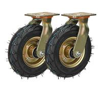 LIQONWAG Lot de 2 Roulettes Pivotantes Robustes En Caoutchouc Pneumatique de 20,3 Cm Et 25,4 Cm, Roulettes de Rechange À Double Roulement À Billes Pour Meubles, Chariots, Établis Et Équipements/Swivel