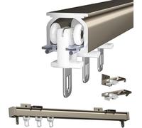 LIQONWAG Rails de Rideaux de Plafond, Montage Au Plafond Ou Au Mur Pour Fenêtres Et Rideaux de Séparation, Rail de Rideau En Alumide 50, 100, 200, 350, 400 Cm, Rail de Rideau Avec Glissières/Champne/8