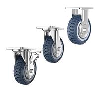 LIQONWAG Roulettes de Transport Industrielles, Roulettes Robustes, Roulettes Pivotantes Pour Meubles, Roulettes de Chariot, Roulement À Une Roue, Charge 450 Kg, Tout-Terrain/Rotating/5In