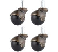LIQONWAG Roulettes Pivotantes À Billes, Roulettes En Laiton Antique, Roulettes Vintage, Pour Meubles, Bureau, Chaise, Chariot, 4 Pièces/1.5Inch