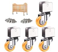 LIQONWAG Roulettes Pivotantes de 1,5 Pouce (38 Mm), Roulettes de Meuble Àrt En U, Roulettes En Nylon Adaptées Aux Berceaux Et Aux Lits, Roulettes Universelles Rotatives À 360° Avec Pince En U, 4 Pièce