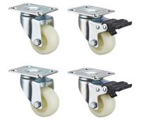 LIQONWAG Roulettes Pivotantes de 5 Cm Avec Frein Pour Meubles, Lot de 4, Roulettes En Polypropylène Pour Petites Tables Basses/Sier/2Inch