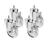 LIQONWAG Roulettes Pivotantes Pour Meubles, Lot de 4, Roulettes En Caoutchouc Pu Transparent, Roulettes Pivotantes Sans Frein, Roulettes de Rechange Pour Chariot Et Lit/4 Swivel/2In-M10*15Mm