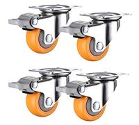 LIQONWAG Roulettes Pivotantes Robustes, Roulettes Pour Meubles, Roulettes Pivotantes À Plaque Pivotante, 4 Pièces, Matériau Pc, Roulettes Pour Meubles En Métal, Avec Plaque Supérieure À 360°/Brake/1.2