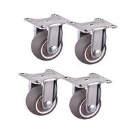 LIQONWAG Roulettes Pivotantes Robustes, Roulettes Pour Meubles, Roulettes Pivotantes À Plaque, Roulettes Pivotantes Avec Freins, Roulettes Pour Meubles En Caoutchouc Souple, Plaque de Montage À 360°/S
