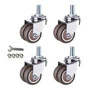 LIQONWAG Roulettes Pivotantes Robustes, Roulettes Pour Meubles, Roulettes Pivotantes À Tige Pivotante, Roulettes Pour Meubles En Caoutchouc, Roulettes Industrielles Robustes, Double Roue, Capacité Max