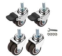 LIQONWAG Roulettes Pivotantes Robustes, Roulettes Pour Meubles, Roulettes Pivotantes À Tige Pivotante, Roulettes Pour Meubles En Caoutchouc, Roulettes Industrielles Robustes, Double Roue, Capacité Max