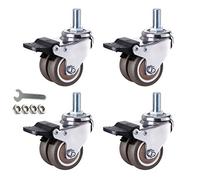 LIQONWAG Roulettes Pivotantes Robustes, Roulettes Pour Meubles, Roulettes Pivotantes À Tige Pivotante, Roulettes Pour Meubles En Caoutchouc, Roulettes Industrielles Robustes, Double Roue, Capacité Max