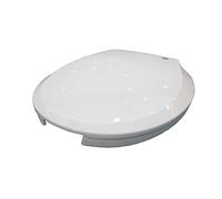 LIQONWAG Siège de Toilette Commercial Ouvert À L'Avant Avec Couvercle, Siège de Toilette Rond À Fermeture Douce, Siège de Toilette En Plastique À Ouverture, Blanc/35.5 * 40Cm