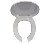 LIQONWAG Siège de Toilette, Siège de Toilette Commercial Ouvert À L'Avant Avec Couvercle de Toilette À Fermeture Douce, Dégagement Rapide Pour Un Nettoyage Facile/Round