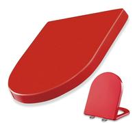 LIQONWAG Siège de Toilettengé En Forme de D Avec Pare-Chocs Antidérapants, Siège de Toilette À Fermeture Douce Avec Charnière Réglable À 360°, Charnières À Dégagement Rapide, Facile À Installer Et À N