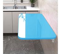 LIQONWAG Table Pliante Murale À Abattant, Bureau Mural Pliant, Table Pliante Murale Pour Buanderie, Établi Mural Flottant, Pour Buanderie, Bureau Mural Rabattable Pour Petit Espace/Blue/60*30Cm/24*12I