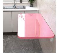 LIQONWAG Table Pliante Murale À Abattant, Bureau Mural Pliant, Table Pliante Murale Pour Buanderie, Établi Mural Flottant, Pour Buanderie, Bureau Mural Rabattable Pour Petit Espace/Pink/90*30Cm/35*12I