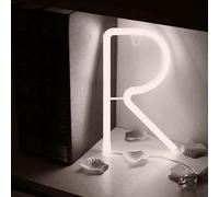 LIQS LED Lettre Néon Signe,Alimentation Par Batterie et USB Lampe de Nuit au Néon Décoration Néon Sign Wall Light Chambre D'enfant (R, Blanc)