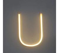 LIQS LED Lettre Néon Signe,Alimentation Par Batterie et USB Lampe de Nuit au Néon Décoration Néon Sign Wall Light Chambre D'enfant (U, Blanc chaud)