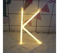 LIQS LED Lettre Néon Signe,Alimentation Par Batterie et USB Lampe de Nuit au Néon Décoration Néon Sign Wall Light Chambre D'enfant (K, Blanc chaud)