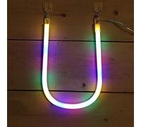 LIQS LED Lettre Néon Signe,Alimentation Par Batterie et USB Lampe de Nuit au Néon Décoration Néon Sign Wall Light Chambre D'enfant (U, Multicolore)