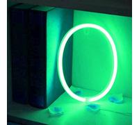 LIQS LED Lettre Néon Signe,Alimentation Par Batterie et USB Lampe de Nuit au Néon Décoration Néon Sign Wall Light Chambre D'enfant (O, Vert)