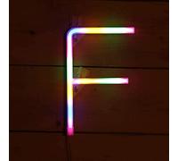 LIQS LED Lettre Néon Signe,Alimentation Par Batterie et USB Lampe de Nuit au Néon Décoration Néon Sign Wall Light Chambre D'enfant (F, Multicolore)