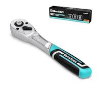 DURATECH Clé à Cliquet 1/4" avec 90 Dents, Cliquet à Dégagement Rapide en Acier Chrome Vanadium, Clé à Cliquet Reversible, Tête Compacte, Angle d'Actionnement 4°, Outils de Réparation Professionnels