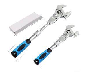 liquet réglable 5 en 1 de 25,4 cm avec tête rotative à 180 degrés et tige extensible pour réparations de plomberie CVC dans une boîte blanche (A)