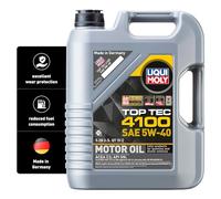 LIQUI MOLY Huile moteur Top Tec 5W-40 Huile synthétique huile ACEA C3 API SN API CF 4100 5 L Compatible avec VW Golf 7 3/5 portes 5G1, BQ1, BE1, BE2 Golf 4 3/5 portes 1J1 Golf 5 3/5 portes 1K1, BMW