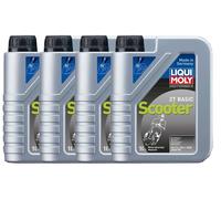 Liqui Moly Moto 2T De Base Scooter / 1619 / 4x 1 Litres D'Huile Moteur