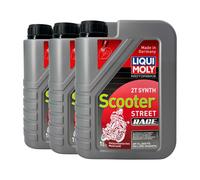 Liqui Moly Moto 2T Synthé Scooter Race ISO-L-EGD, JASO FD, API TC, 3x1 Litres
